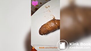 Standing poop and piss on toilet - video 2