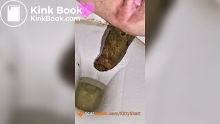 Hard Shitting in toilet - video 2