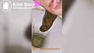 Hard Shitting in toilet - video 2