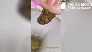Hard Shitting in toilet - video 2