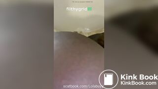 Ebony girl pooping on toilet - video 13