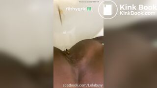Ebony girl pooping on toilet - video 9