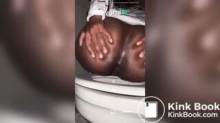Ebony pooping on toilet - video 6