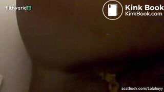 Ebony girl pooping on toilet - video 12
