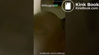 Ebony pooping on toilet - video 7