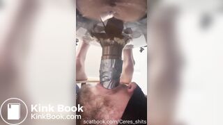 Lucky human toilet swallow shit and piss