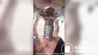 Lucky human toilet swallow shit and piss