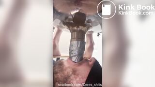 Lucky human toilet swallow shit and piss