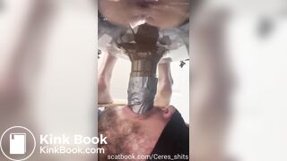 Lucky human toilet swallow shit and piss