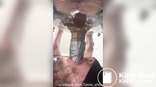 Lucky human toilet swallow shit and piss