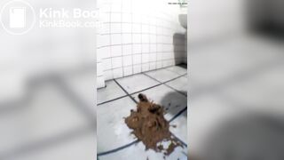 Skinny Japanese shits on the floor of public restrooms