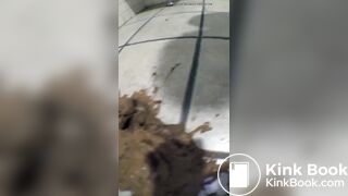 Skinny Japanese shits on the floor of public restrooms