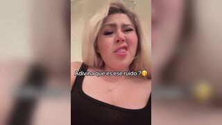 Blonde mexican girl pooping