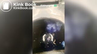 Sexy chick pooping in porta potty