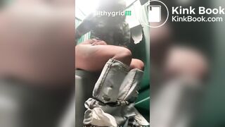Sexy chick pooping in porta potty