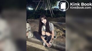 Chinese cute girl diarrhea accidentally