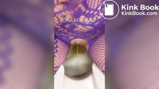 Hot blonde shits in toilet