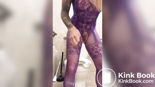 Hot blonde shits in toilet