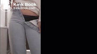 girl poops in the toilet and on the toilet seat