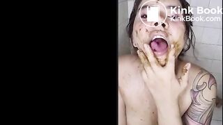 Latina pee and poo luego unta en su cuerpo sucio