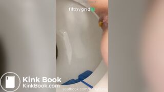 Woman pooping on toilet - video 3