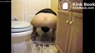 Constipated girl Struggling to push big stuck turd