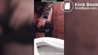 Dirty woman pooping on toilet - video 4