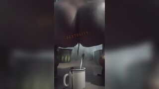 girl having diarrhea in a cup