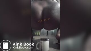 girl having diarrhea in a cup