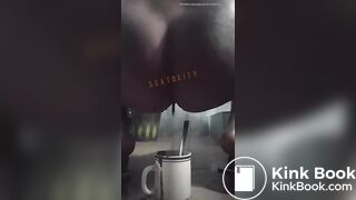 girl having diarrhea in a cup