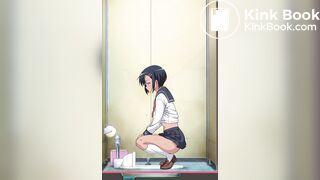 Students use school toilet animation