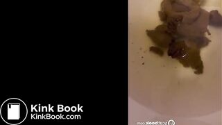 Ebony with fat ass pushing hard turds on toilet