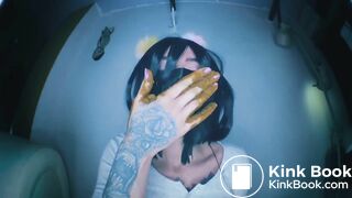 Flling her stocking and smearing