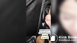ТТ girl poops in a bag in the tent
