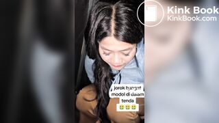 ТТ girl poops in a bag in the tent