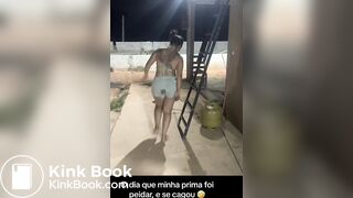 Latin girl shit her pants while fart