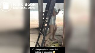 Latin girl shit her pants while fart