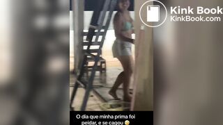 Latin girl shit her pants while fart