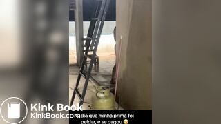 Latin girl shit her pants while fart