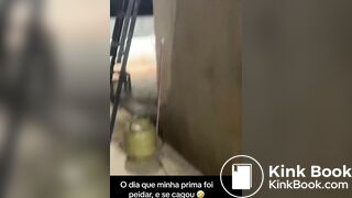 Latin girl shit her pants while fart