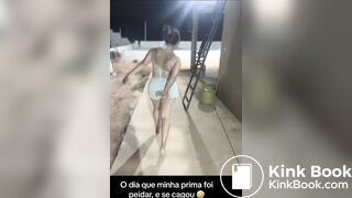 Latin girl shit her pants while fart