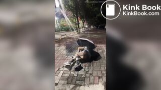 drunk girls shit themselves on street