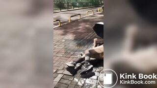 drunk girls shit themselves on street