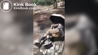 drunk girls shit themselves on street