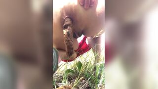Milf shots huge load outdoors public