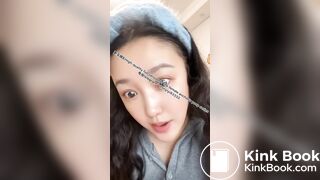 Beautiful girl spits