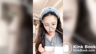 Beautiful girl spits