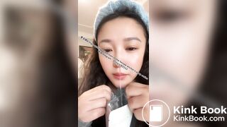 Beautiful girl spits