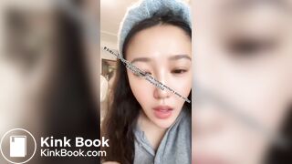 Beautiful girl spits