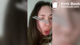 Beautiful girl spits 2